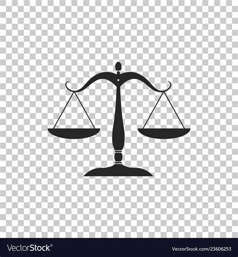 Scales of justice icon on transparent background Vector Image