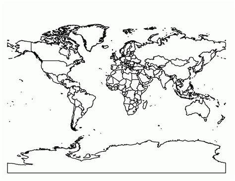 Printable World Map Coloring Page