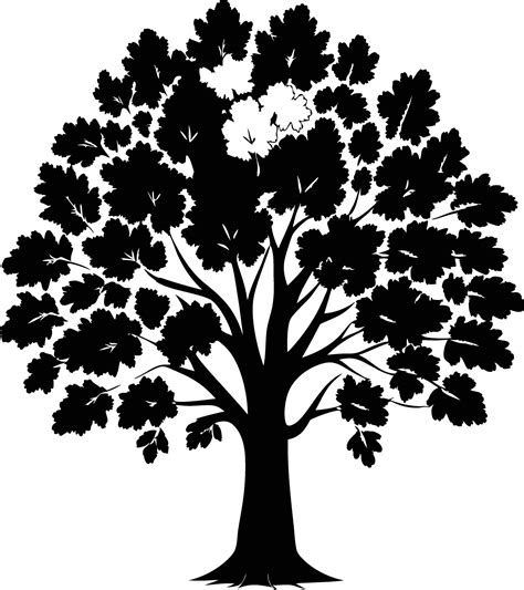 tree silhouette illustration black and white 47871514 Vector Art at ...