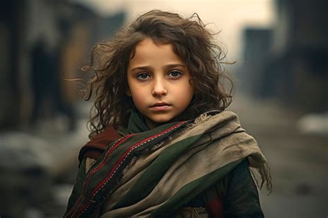 Premium AI Image | Palestinian kid girl holding Free Palestine flag in ...