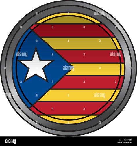 catalonia flag patriotic independence button badge Stock Vector Image ...