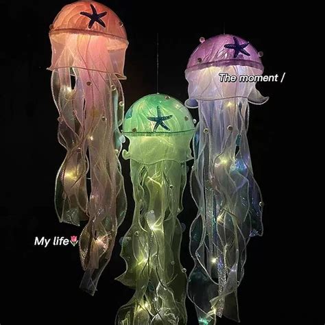 Handmade Creative Jellyfish Lamp Diy Material Package Aerial Hanging ...