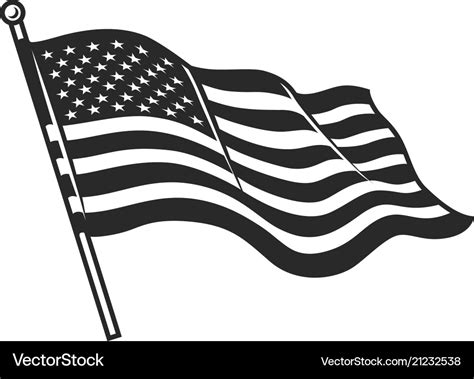 Monochrome american flag template Royalty Free Vector Image