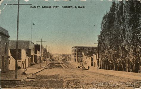 Main St., Looking West Grangeville, ID Postcard