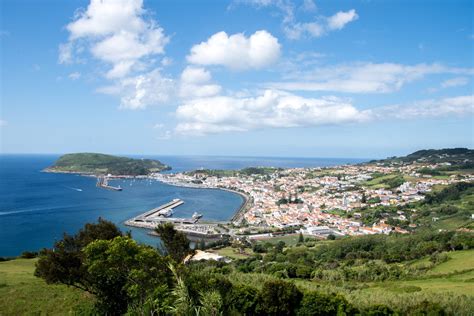 View of Horta Moving Clouds, Time To Leave, On A Clear Day, Azores ...