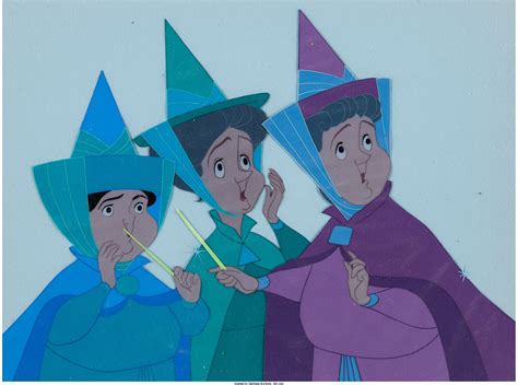 Sleeping Beauty Three Fairy Godmothers Production Cel (Walt Disney ...