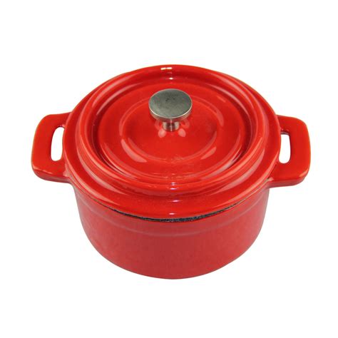 Cast iron stew pot mini red casserole mini enamel cast iron pot 10cm ...