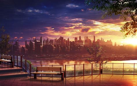 Anime Skyline Wallpapers - Top Free Anime Skyline Backgrounds ...