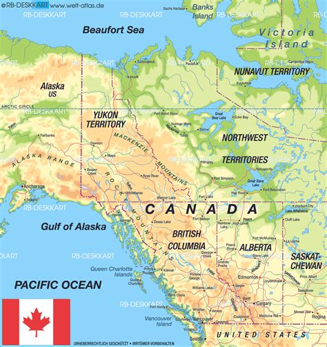 Map Of Western Canada And Alaska - Wall Map Of The World