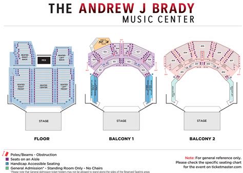 Seating Charts & Venue Maps – The Andrew J Brady Music Center