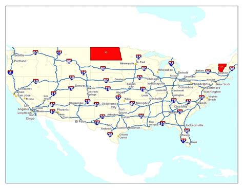 Printable Us Map With Interstate Highways - Printable US Maps