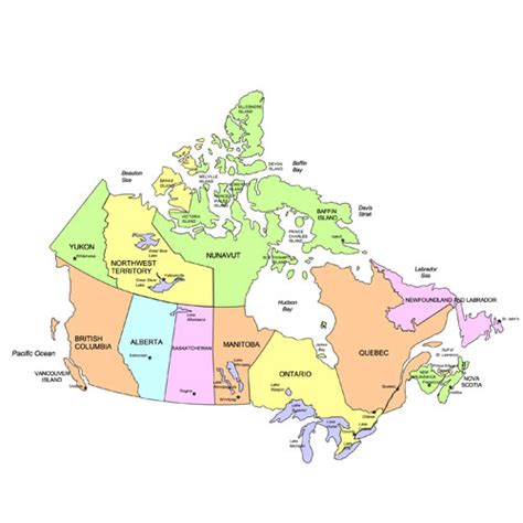 Canada Editable Map for Powerpoint with Provinces, Territories & Names ...