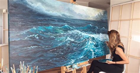 Paintings of Waves by Vanessa Mae Capture Motion of the Splashing Sea