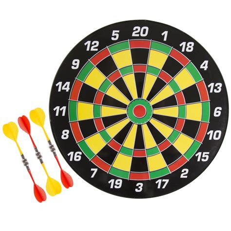 Hey! Play! Magnetic Dart Board Set with 16 IN. Board, 6 Colorful Darts ...