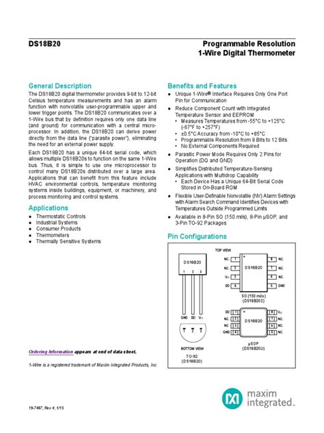 Temperature Sensor Data Sheet