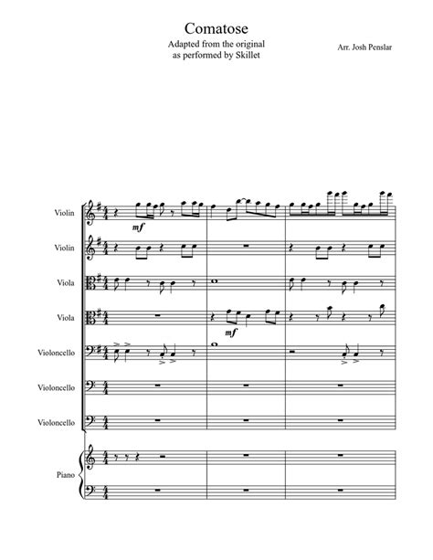 Skillet Comatose Sheet music | Download free in PDF or MIDI | Musescore.com