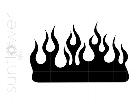 Fire Flames SVG Silhouette Fire Flames Clipart Fire Flames Cut File ...