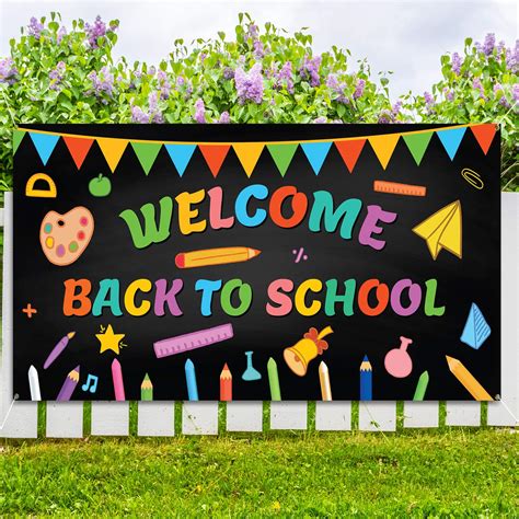 Buy KMUYSL Welcome Back To School Banner - Extra Large Fabric 79" X 40 ...