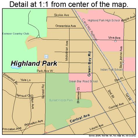 Highland Park Illinois Street Map 1734722