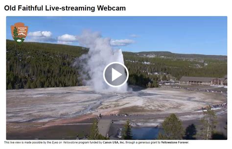 Old Faithful Streaming Webcam - Yellowstone Forever