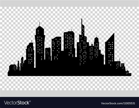 City skyline in grey colors buildings silhouette Vector Image