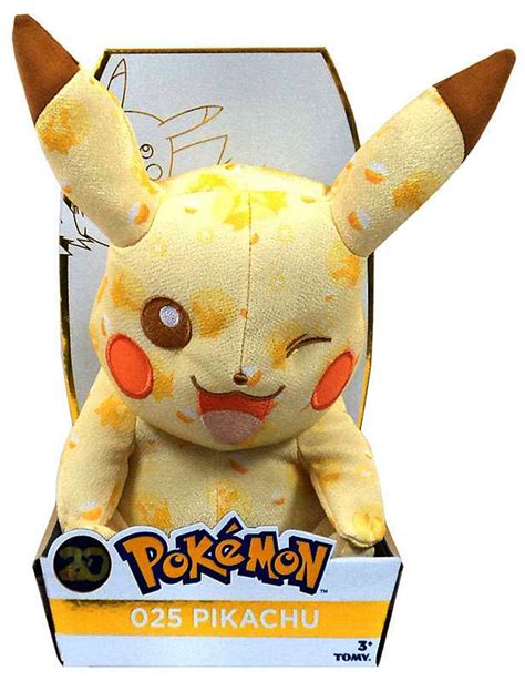 Pokemon 20th Anniversary Pikachu Exclusive 8 Plush 025 Winking Tomy ...