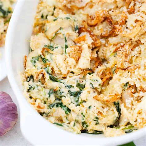 Cheesy Spinach Casserole - with Crispy Topping - Sweet and Savory Meals