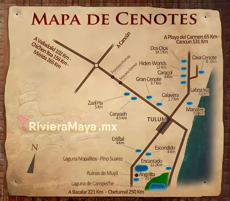 Cenotes In Tulum Mexico Map