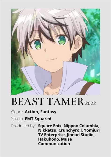 Beast Tamer | Anime films, Anime, Anime titles