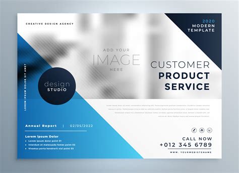 geometric blue professional brochure design template - Download Free ...