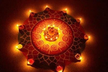 9 Beautiful Diya Rangoli Designs And Patterns | Styles At Life