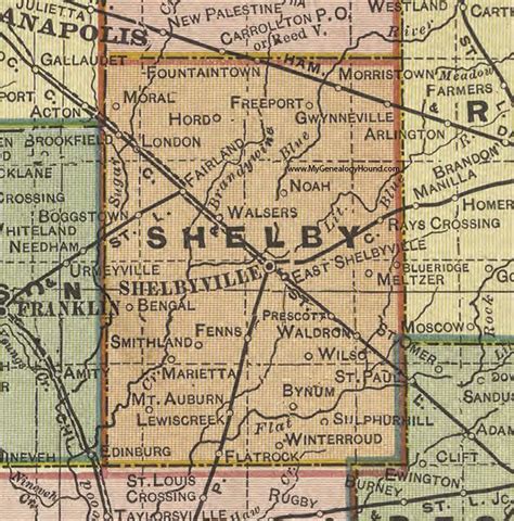 Shelby County, Indiana, 1908 Map, Shelbyville | Shelbyville ...