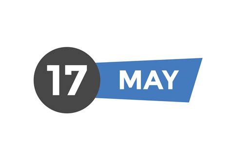 may 17 calendar reminder. 17th may daily calendar icon template ...