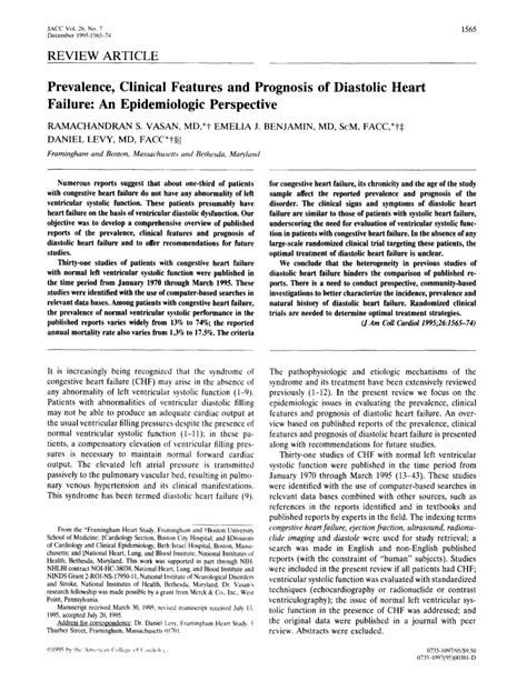 (PDF) Prevalence, Clinical Features and Prognosis of Diastolic Heart ...