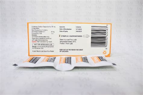 Diclofenac Suppository 50 mg, Purity : 103% at Rs 50 / Pack in Mumbai ...