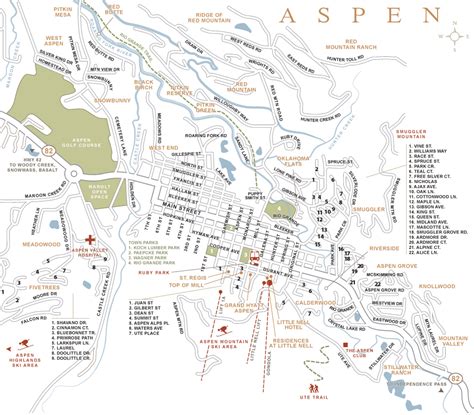 Aspen Colorado Town Map - Aspen Snowmass Real Estate