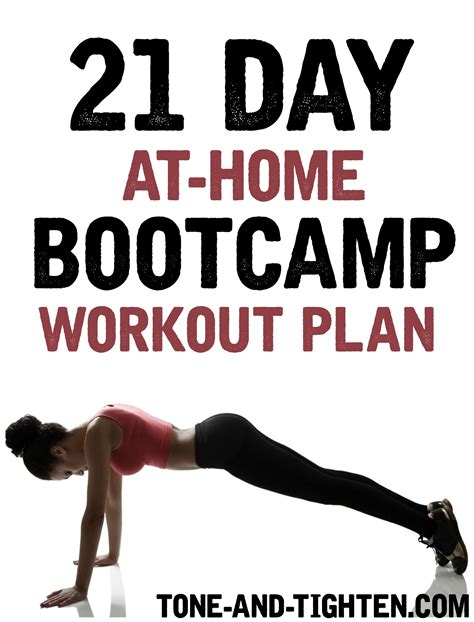 21 Day At-Home Bootcamp Workout Plan | Tone and Tighten