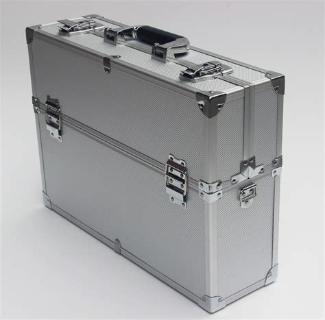 Silver Lockable Aluminum Storage Box , Double Door Open Aluminium Tool Case