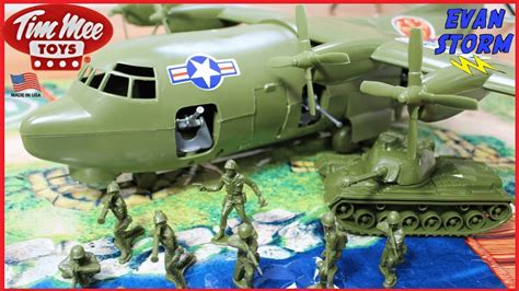 Plastic ArmyMen Toy Plane By Tim Mee Toys Army Men Play and Unboxing ...