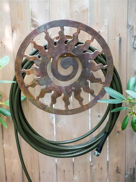 Rustic Sun Wall-Mount Garden Hose Hanger | Gardener's Supply