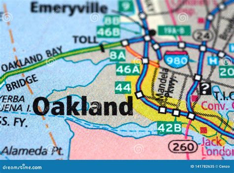 Numbered Streets on the Map Around the City of Oakland, USA, March 12 ...