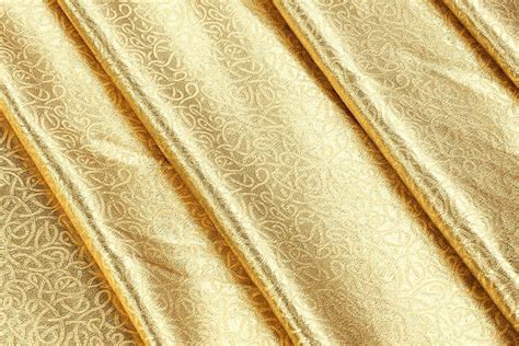 24K Gold Fabric, Embossed Woven, Polyester Gold Metallization from ...