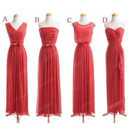 coral bridesmaid dresses, long bridesmaid dresses, cheap bridesmaid ...