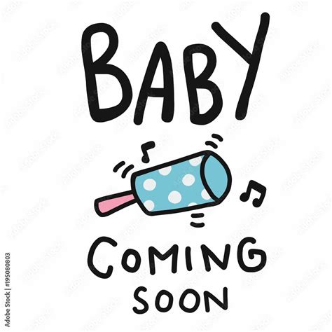 Baby coming soon word cartoon vector illustration Stock Vector | Adobe ...