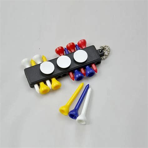 Mini Golf Accessories Tees Storge Holder Keychain Set With 12 Colourful ...