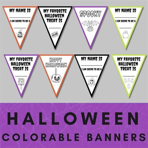 Halloween Classroom Banner| Printable Color Activity by Jenny Marie