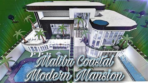 BLOXBURG: MALIBU COASTAL MODERN MANSION TOUR! (No Large Plot) - YouTube