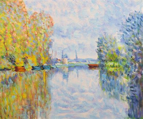 Autumn on the Seine at Argenteuil by Claude Monet Hand Painted Oil ...