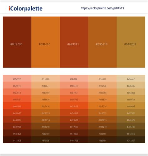 2 Latest Color Schemes with Hot Cinnamon And Rust Color tone ...