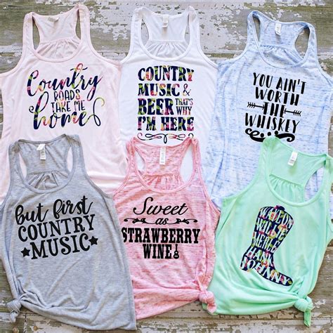 Country Music Tanks | Country music shirts, Country concert shirts ...